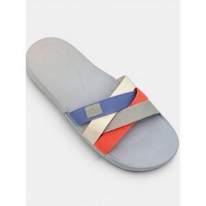 FitFlop Cushion Slides Sandals Women US 10 Gray Multicolor Criss Cross Comfort